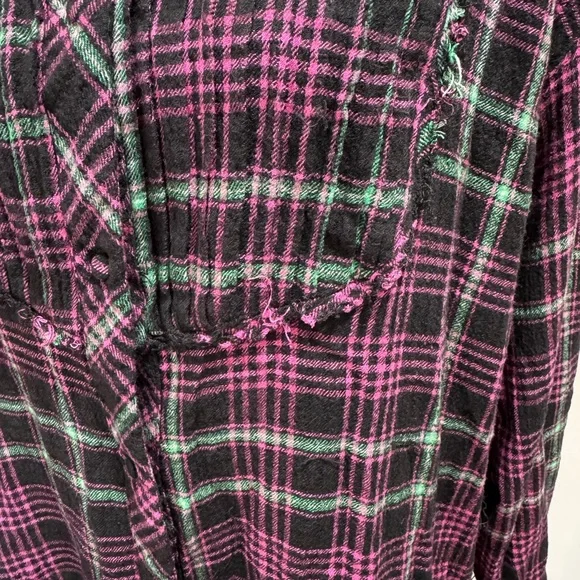 Intimately by Free People Pink, Green and Black Plaid Top #13 - Picture 4 of 4